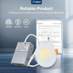 Amico 36 Pack 3 Inch LED Recessed Lighting, Canless Wafer Downlight, White