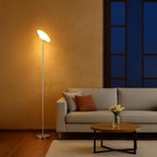 JOOFO LED Torchiere Floor Lamp with Remote, Stepless Dimmable Brush Nickel