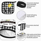 5 Pcs Buffalo Plaid Kitchen Towels Oven Mitts and Pot Holder Set,Lemon