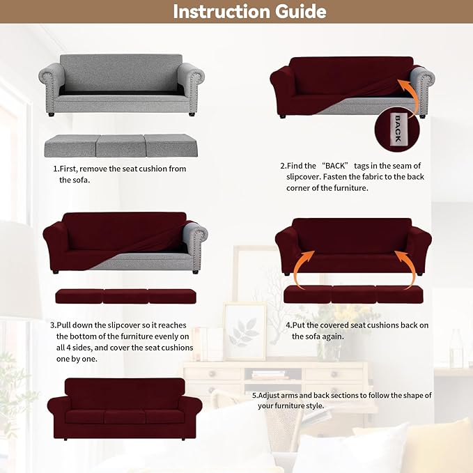 WEERRW Velvet High Stretch Couch Covers - Image 6