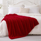 Valentines Day Decorations Red Fleece Throw Blanket 50”×60” - Image 2