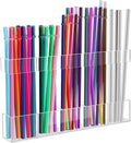 Malldii 9.5" Large Acrylic Straw Holder for Cabinet Door - Adjustable Reusable Straw Organizer Storage, Small Kitchen Accessories Container, Ultra Sticky Cupboard Door Mounted (Transparent)