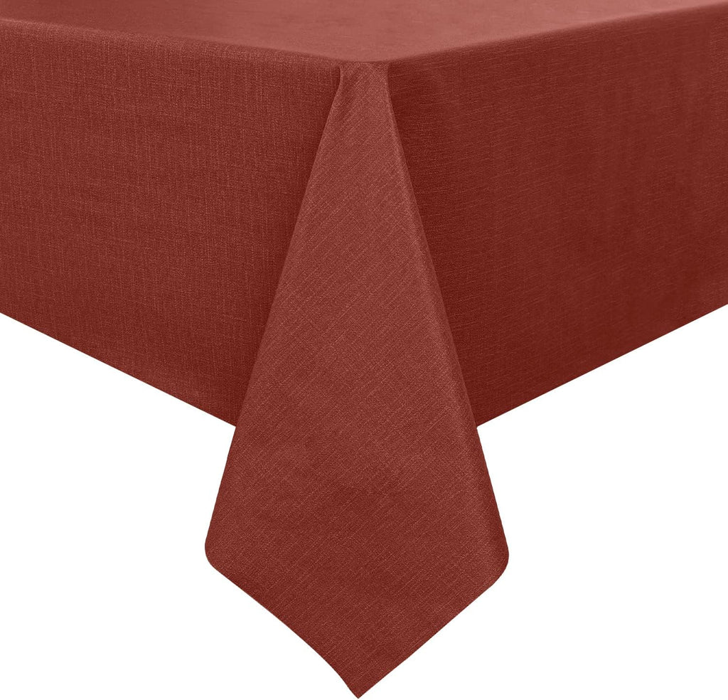 Romanstile Waterproof Vinyl Tablecloth Rectangle, 60 x 102 Inch, Burgundy
