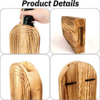 2 Pack Wall Wooden Vases with Pampas Grass – Boho Decor for Living Room, Modern Farmhouse Entryway or Bathroom, Rustic Art for Home Decoration