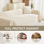 MYSKY HOME Beige Couch Covers Boho Style Chenille - Image 4