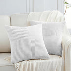 Fancy Homi 2 Packs Pure White Decorative Throw Pillow Covers 22x22 Inch by Fancy+Homi