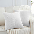 Fancy Homi 2 Packs Pure White Decorative Throw Pillow Covers 18x18 Inch by Fancy+Homi