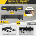 64 Inches Garage Storage, UUP Garage Organization Wall Mount Garden Tool Organizer, 620lbs Adjustable Metal Hooks, Yard Shed Rail Rack, Lawn Tool Holder for Hanging Rake Broom Mop Snowboard, Home Gift
