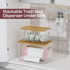Delamu 2 Pack (XL+S) Trash Bag Dispenser, Stackable Garbage Bag Holder