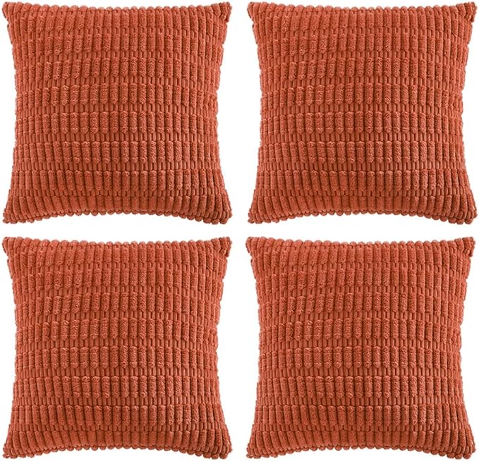 Fancy Homi 4 Packs Boho Burnt Orange Fall Decorative Throw Pillow Covers 22x22 by Fancy+Homi