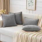 MIULEE Pack of 2 Couch Throw Pillow Covers 18x18 Inch Dark Gray Farmhouse - Image 5
