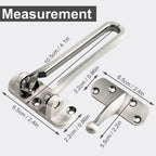 KAFENDA Heavy Duty Zinc Alloy Door Security Lock, Limited Opening Safety Latch for Home Apartment Hotel, Anti-Pry Door Reinforcement Lock (Satin Silver)
