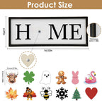 Christmas Tabletop Decor, Interchangeable HOME Sign Farmhouse Holiday Decor