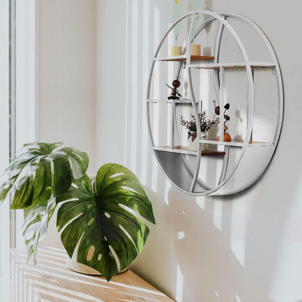 Round Wall Shelf,Decorative Circle Floating Shelves
