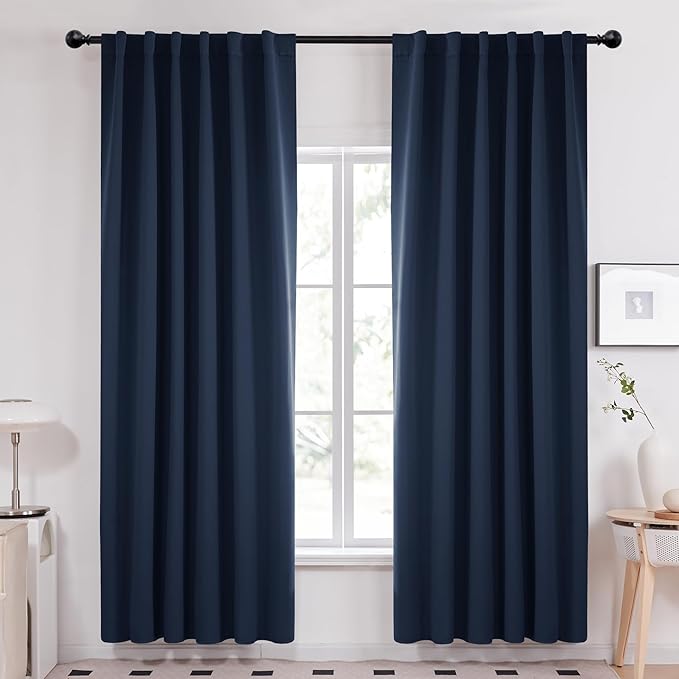 Deconovo Solid Back Tab Curtains Blackout Curtains Thermal Insulated Drapes and by Deconovo
