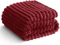 HIMEET Deep Red Ribbed Twin Blanket by Unknown