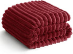 HIMEET Deep Red Ribbed Twin Blanket by Unknown
