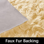 Latepis Boho Area Rugs 5x7 Plush Yellow Fluffy Rugs Shag Washable Faux Fur - Image 3