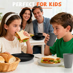 20 PCS Wheat Straw Plates and Bowls Sets,Kids Dishes Dinnerware Sets for 4,Unbreakable Kitchen Plates and Bowls Set for Travel Dishwasher & Microwave Safe Lightweight Dishes Set - BlackGrey