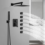 gotonovo Rainfall Shower System with Full Body Jets 6pcs Matte Black