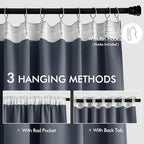 MIULEE Stone Blue Back Tab Blackout Curtains 63 Inch Length 2 Panels Set - Image 3