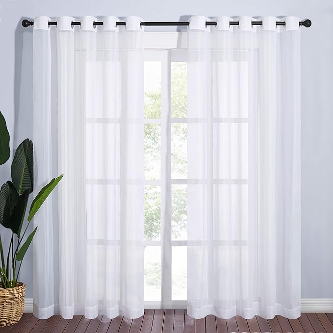 NICETOWN Living Room Window Curtains Sheer Textured 84" Long, Grommet Casual by NICETOWN