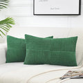 Fancy Homi 2 Packs Green Lumbar Decorative Throw Pillow Covers 12x20 Inch by Fancy+Homi