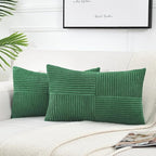 Fancy Homi 2 Packs Green Lumbar Decorative Throw Pillow Covers 12x20 Inch by Fancy+Homi