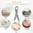 8Pcs Adjustable Bed Sheet Straps Clips, Elastic Mattress Sheet Fasteners Holder and Suspenders, Grippers to Hold Sheet, Mattress, Sofa, Couch, Table Cloth, Ironing Board Cover(Grey)