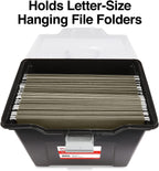 Staples File Folder Tote, Portable Filing Box for Letter Size Hanging Files