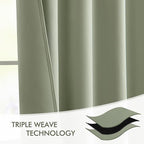 MIULEE Back Tab Sage Green Curtains 120 Inch Long 2 Panels Set - Image 7