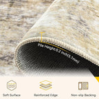 Washable Area Rugs 2'x8' Non-Slip Modern Abstract Soft - Image 5