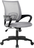 BestOffice Ergonomic Office Chair | Mid-Back Swivel Desk Chair | Grey