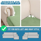 Couch Cover 4-Piece Elastic Velvet Couch Cushion Covers & Chaise Slipcovers - Image 7