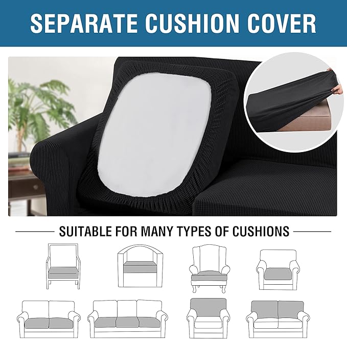 H.VERSAILTEX 4 Piece Stretch Sofa Covers - Image 5