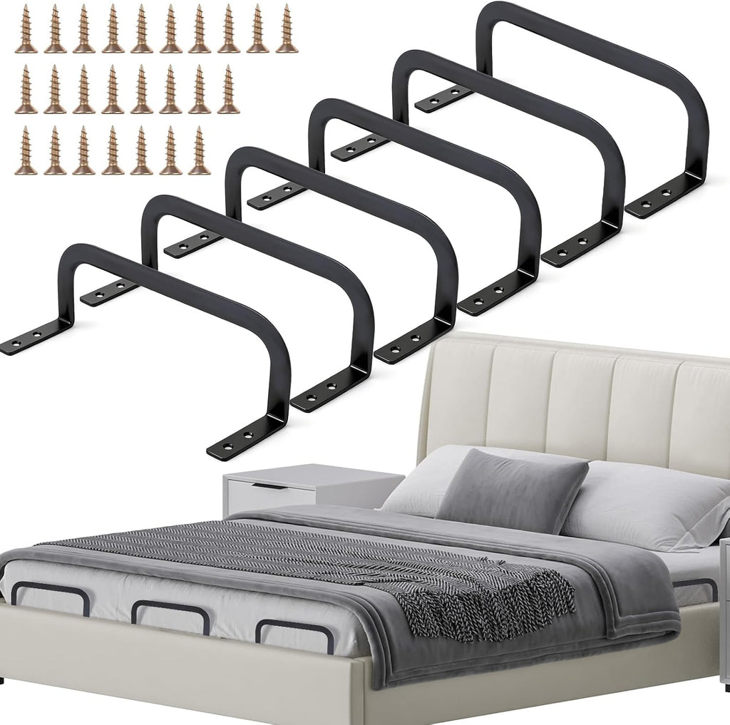 SHENLIU 6Pcs Mattress Retainer Bar, Adjustable Metal Mattress Slide Stopper