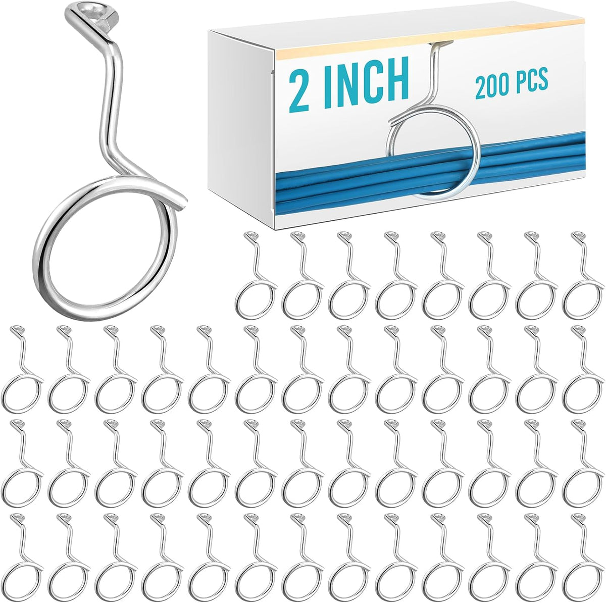 Blulu 25 Pcs Bridle Rings, 2 Inch Low Voltage Wire Cable Rings