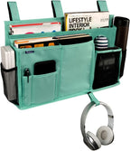 Surblue Caddy Hanging Organizer Bedside Storage Bag for Bunk and Hospital Beds, Green, L