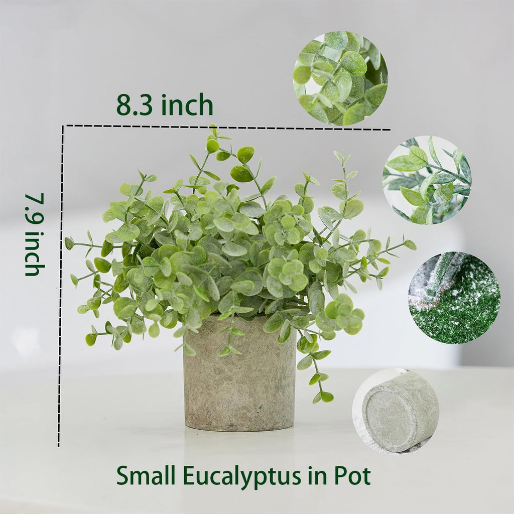 3 Pack Fake Plants Small Potted Artificial Plant for Desk Shelf Decor