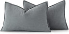 MIULEE Decorative Linen Lumbar Pillow Covers 12x20 Inch Gray ​Boho Farmhouse​ - Image 6