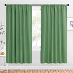 NICETOWN Bedroom Window Curtain Panels, Froest Green, 2 Panels, 62 in x 72 in by NICETOWN