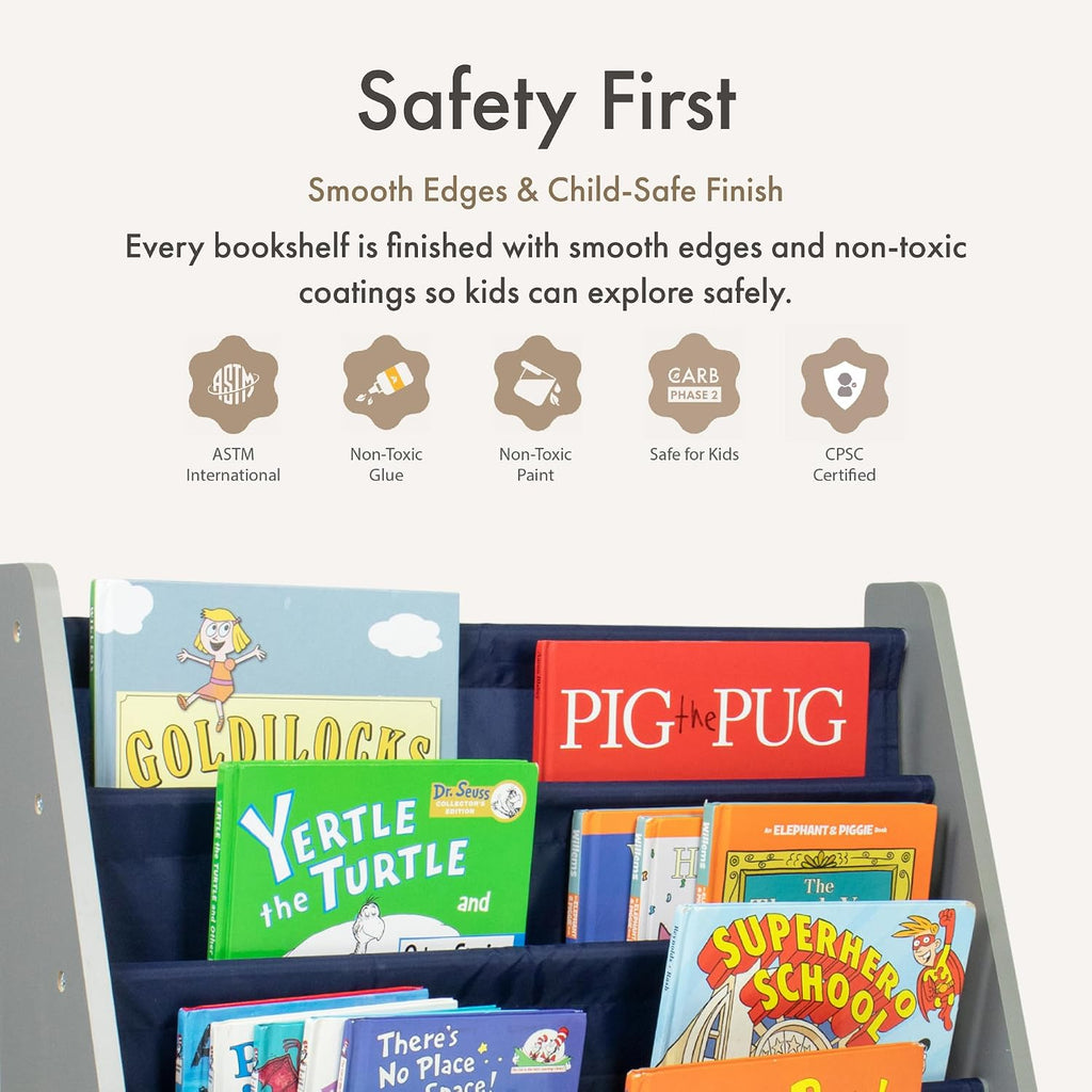 Humble Crew Kids Bookshelf, Montessori Front Facing Toddler Bookcase 4 Tier