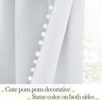 NICETOWN Pom Poms Trimming Blackout Curtains, Farmhouse Blackout Window - Image 4