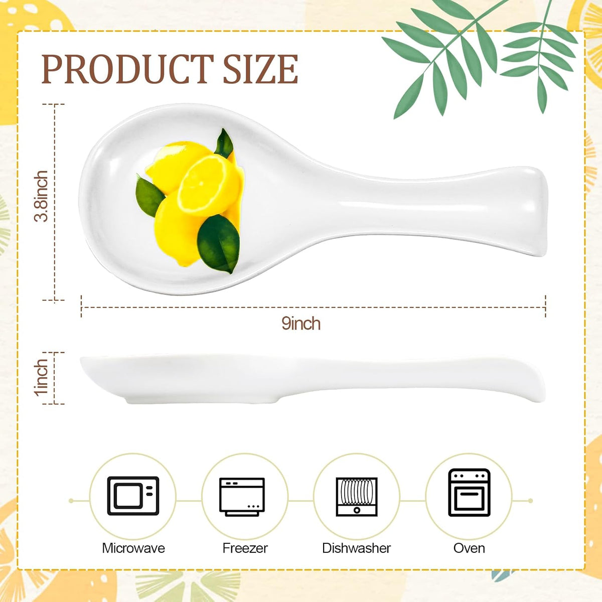 Ceramic Lemon Spoon Rest for Stove, Kitchen Counter and Coffee Bar