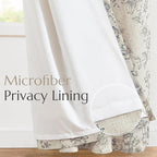 jinchan Lined Linen Blend Curtain Floral Curtains - Image 5
