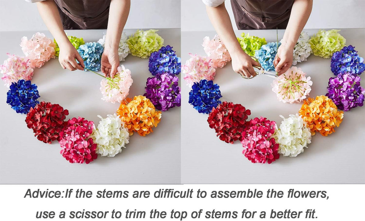 Hydrangea Silk Flowers Heads with 10 Stems Burgundy Artificial Hydrangea Flower Head for Wedding Centerpieces Bouquets DIY Floral Decor Home Decoration