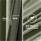 MIULEE Velvet Curtains Sage Green Elegant Grommet Curtains Thermal Insulated - Image 3