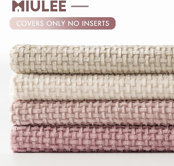 MIULEE Pack of 4 Valentines Couch Throw Pillow Covers 18x18 Inch Neutral Pink - Image 6