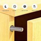 10PCS Magnetic Push Latches for Cabinet Push to Open Door Latch, Gray Soft Quiet Close Closers, Plastic Damper Buffer Push for Kitchen Drawer Door