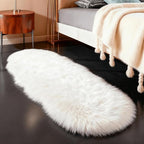 linmopm Faux Fur Rug Sheepskin Shag Fluffy Fuzzy White 2x6 ft Runner Rugs - Image 3
